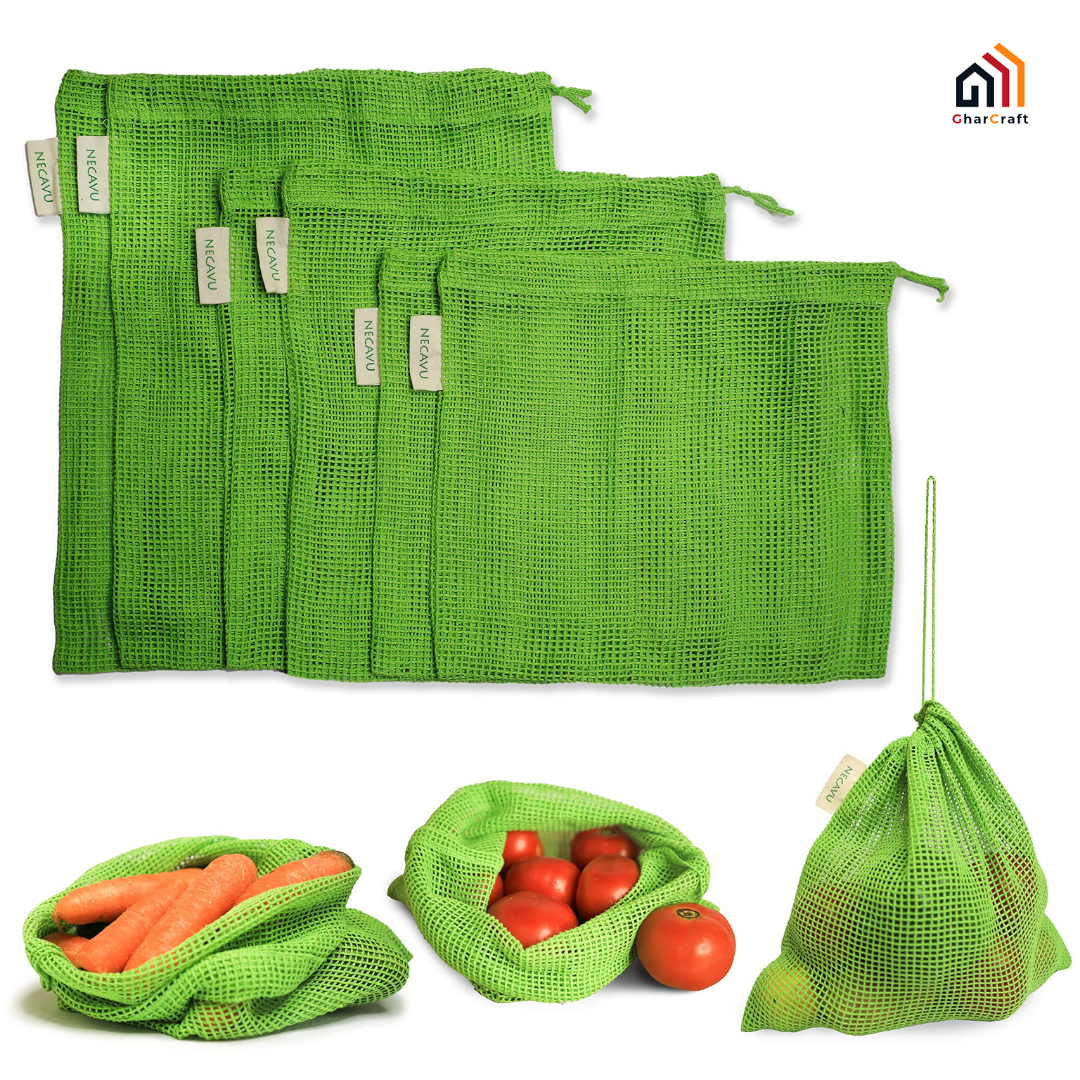 Natural Cotton Vegetables Bags For Fridge Storage