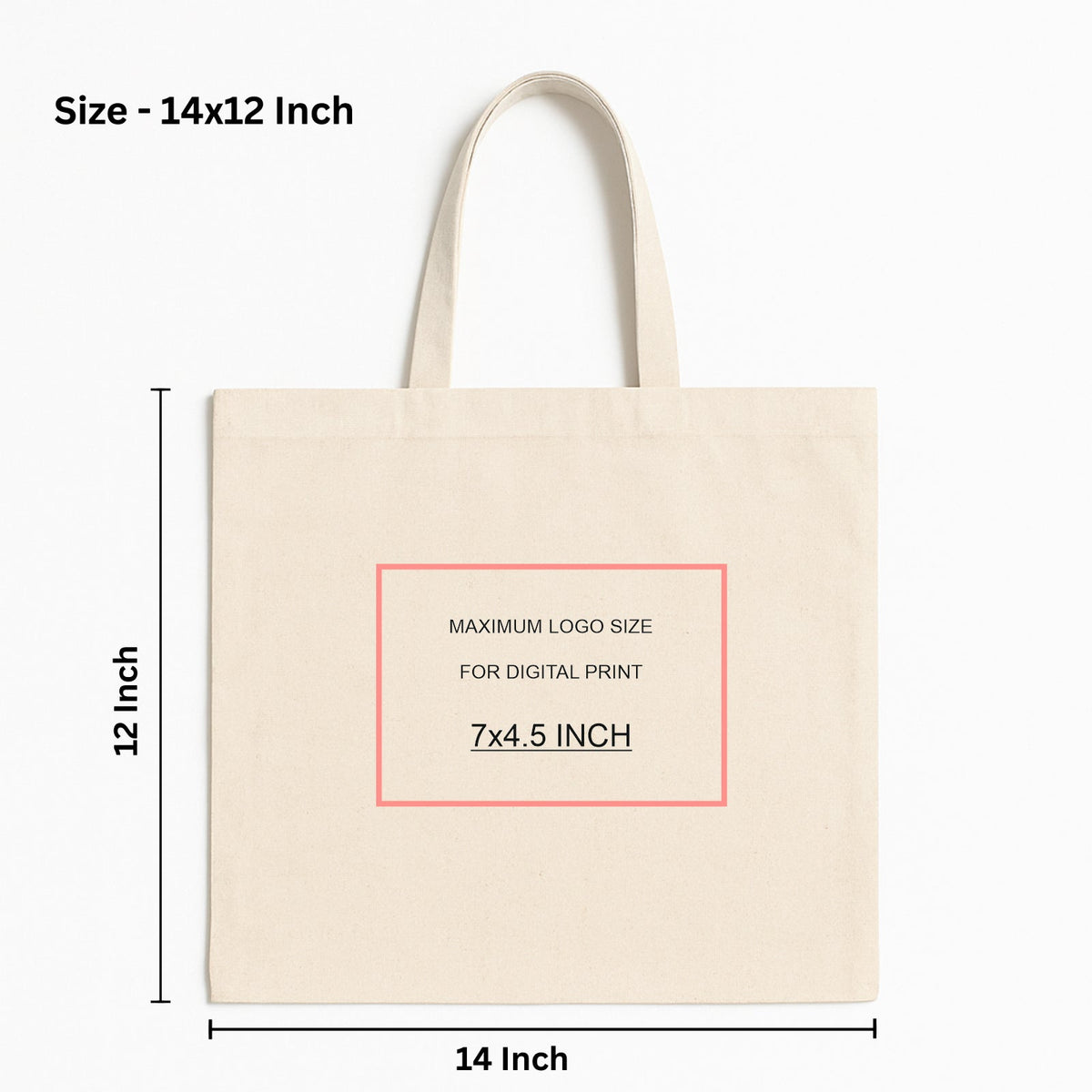 Custom 14x12 Cotton Canvas Tote Bag