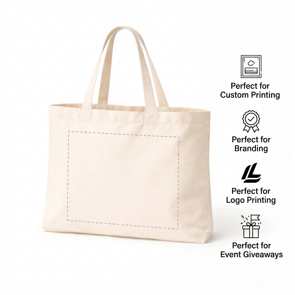 Custom 14x12 Cotton Canvas Tote Bag