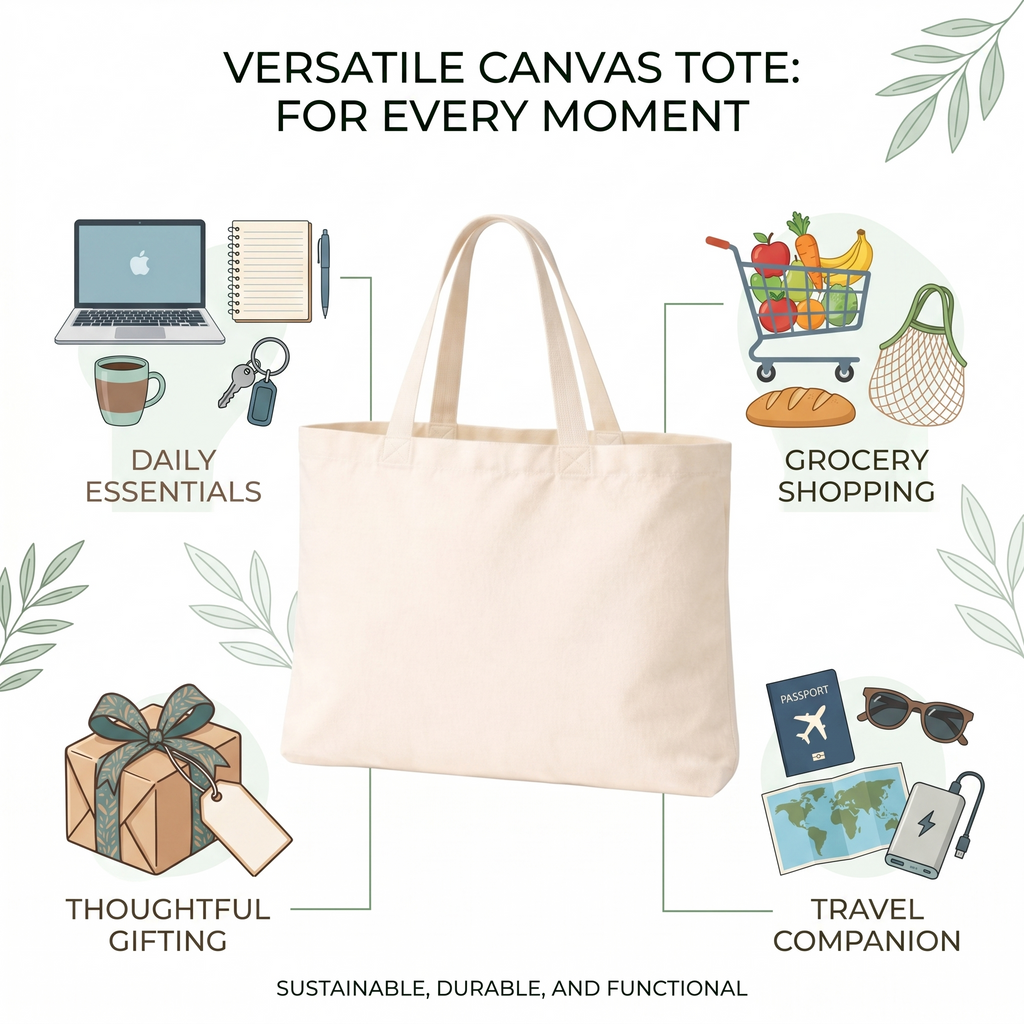 Custom 14x12 Cotton Canvas Tote Bag