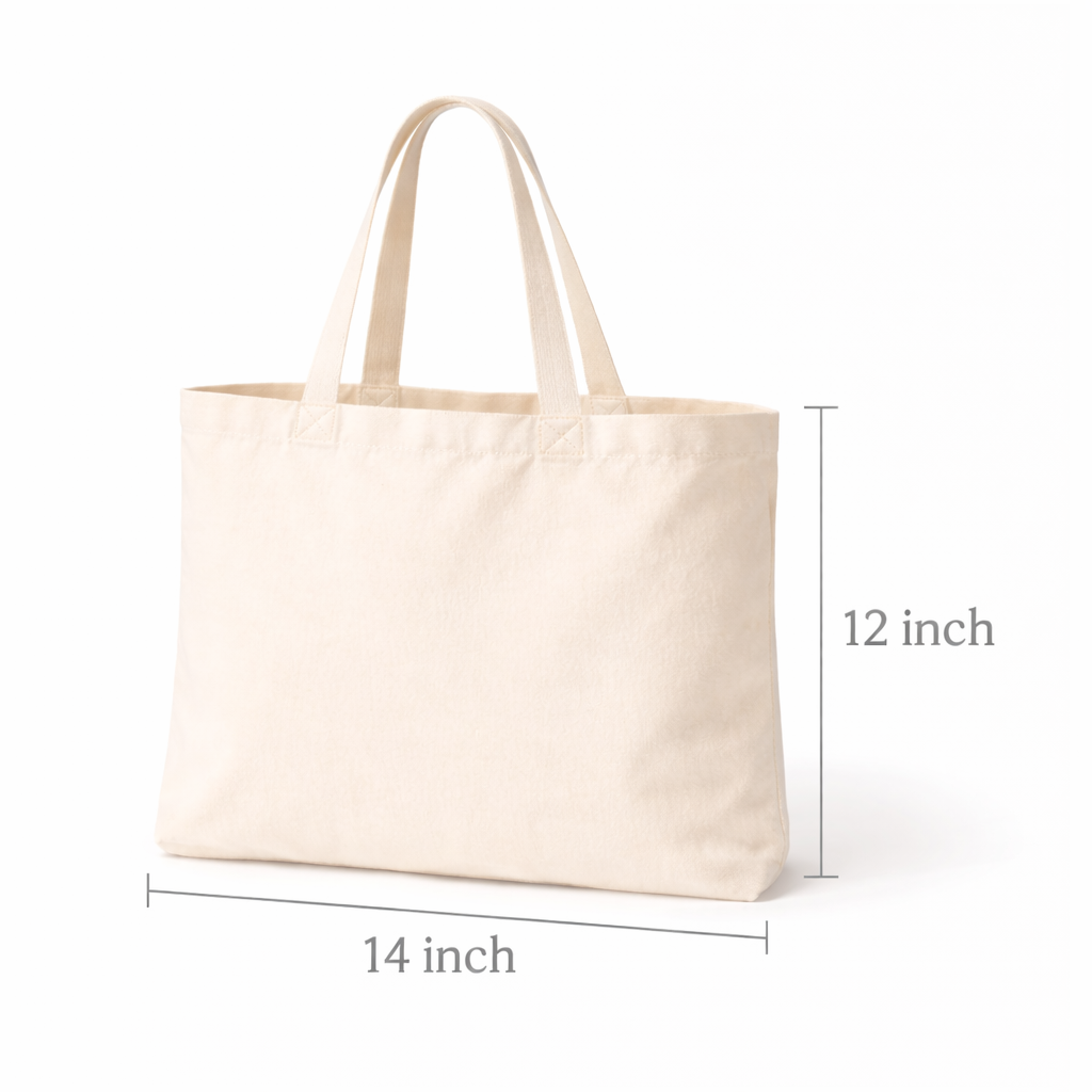 Custom 14x12 Cotton Canvas Tote Bag