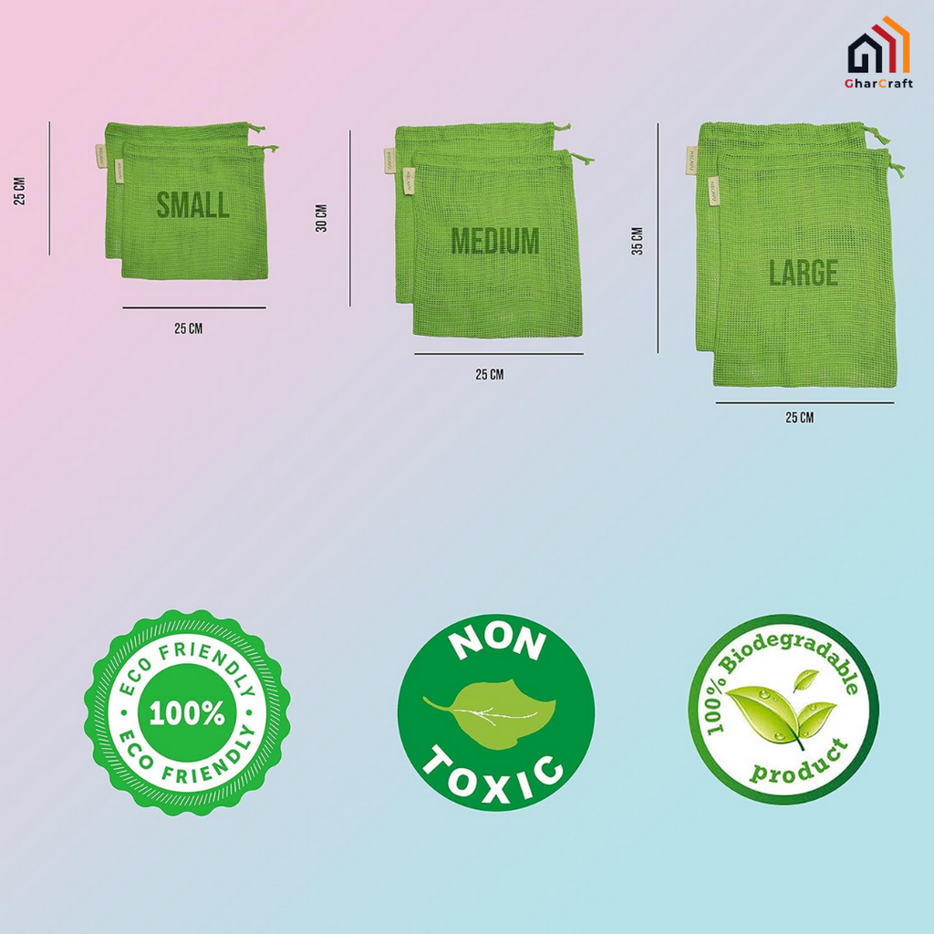 Natural Cotton Vegetables Bags For Fridge Storage