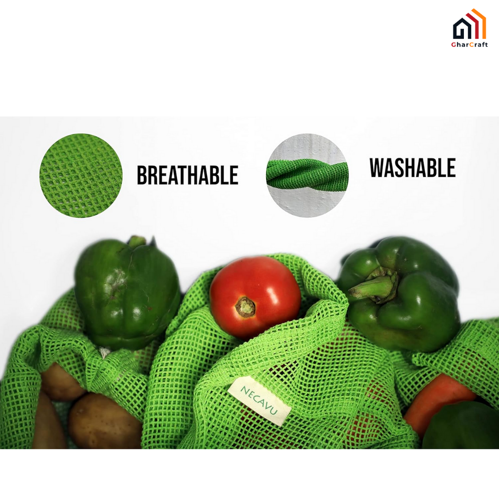 Natural Cotton Vegetables Bags For Fridge Storage
