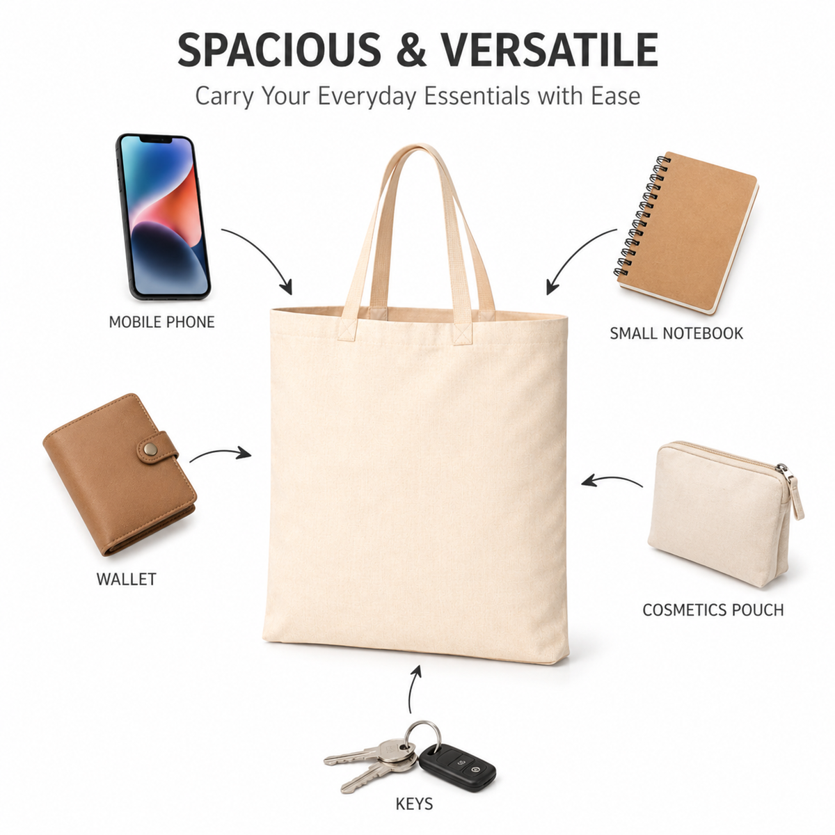Custom 18x20 Inch Cotton Canvas Tote Bag