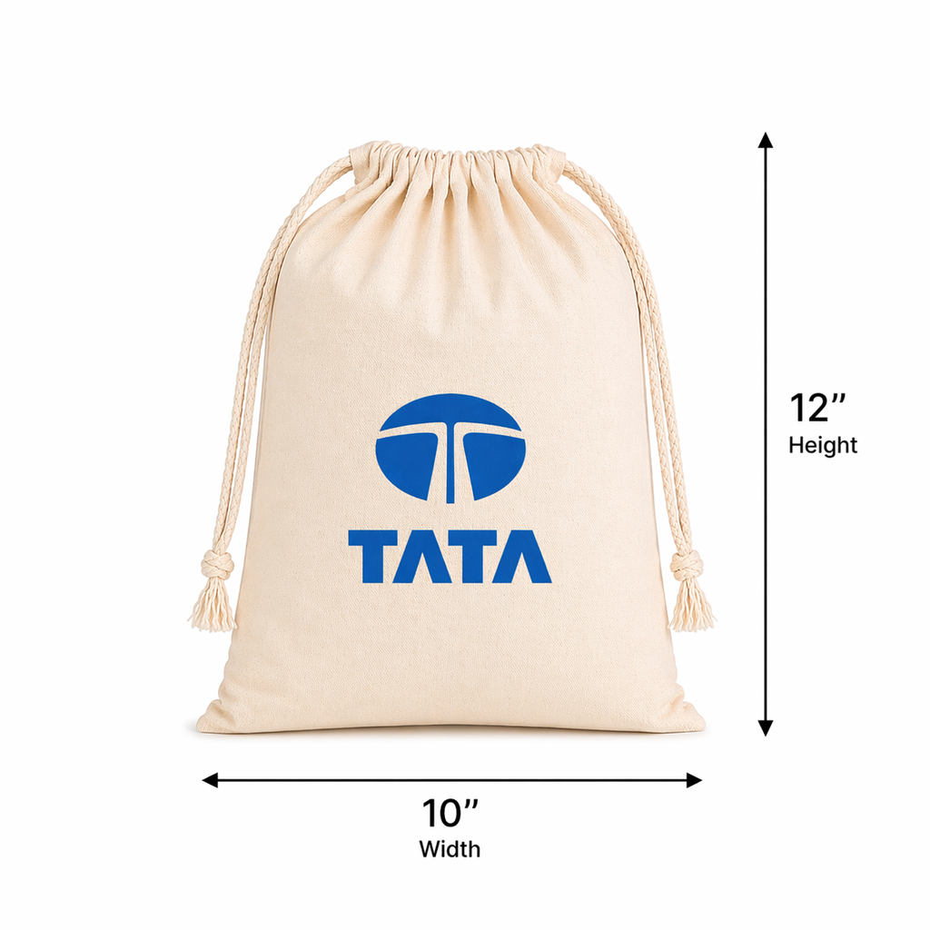 Custom 10x12 Inch Cotton Drawstring Bag | 150 GSM