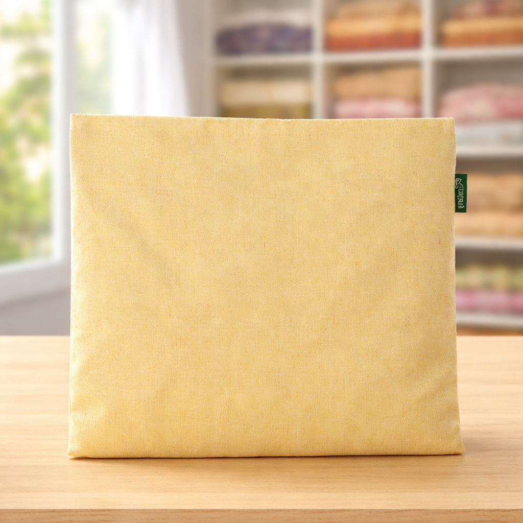 Pastel Yellow Cotton Saree Cover