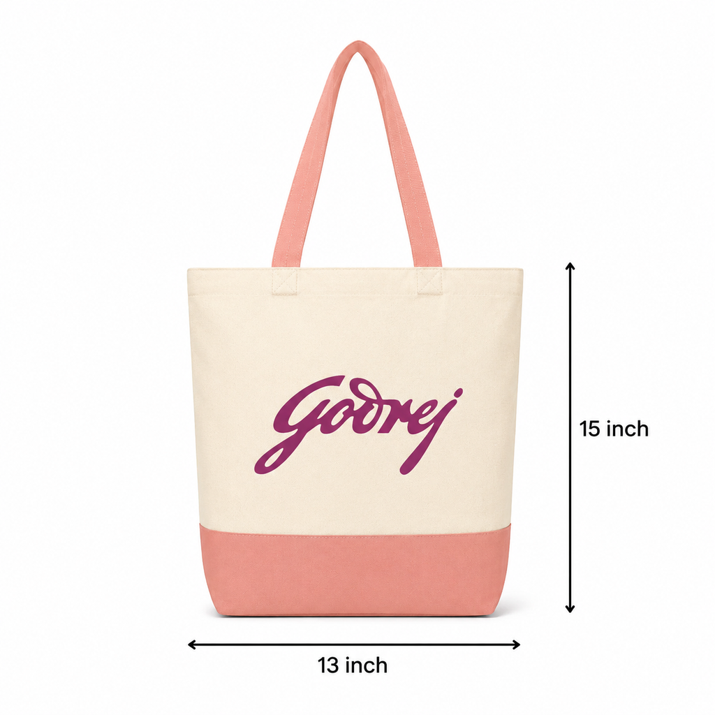 13"x15" Light Pink & Beige Tote Bag | 330 GSM