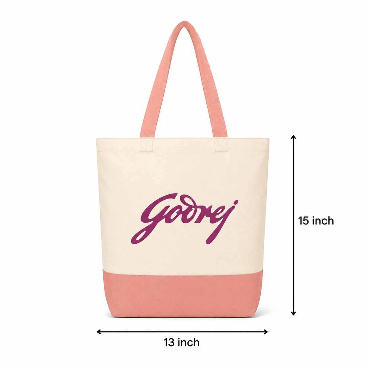 13"x15" Light Pink & Beige Tote Bag | 330 GSM