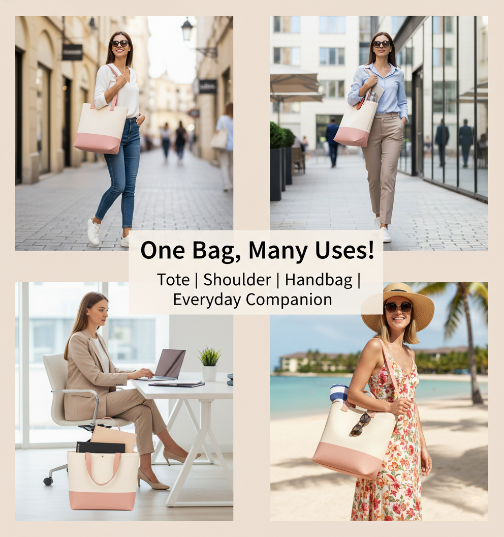 13"x15" Light Pink & Beige Tote Bag | 330 GSM