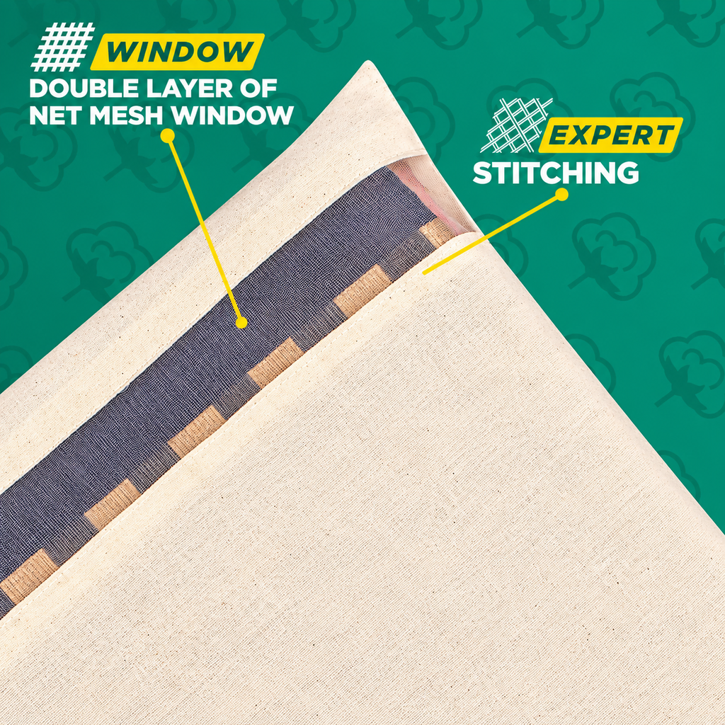 Cotton Saree Cover with Zip & Mesh Window